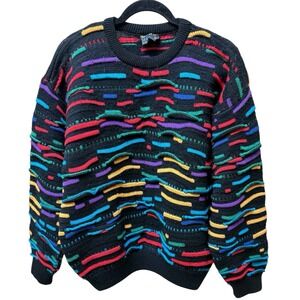 Vintage COOGI Australia Sweater 100% Pure Wool. Multicolor RARE. Men's.Sz L